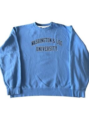 Washington and Lee League Light Blue Crewneck Sweatshirt with Navy Lettering XL